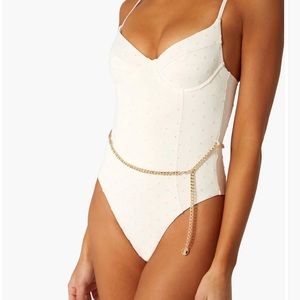 We Wore What Danielle Eyelet One Piece - XL